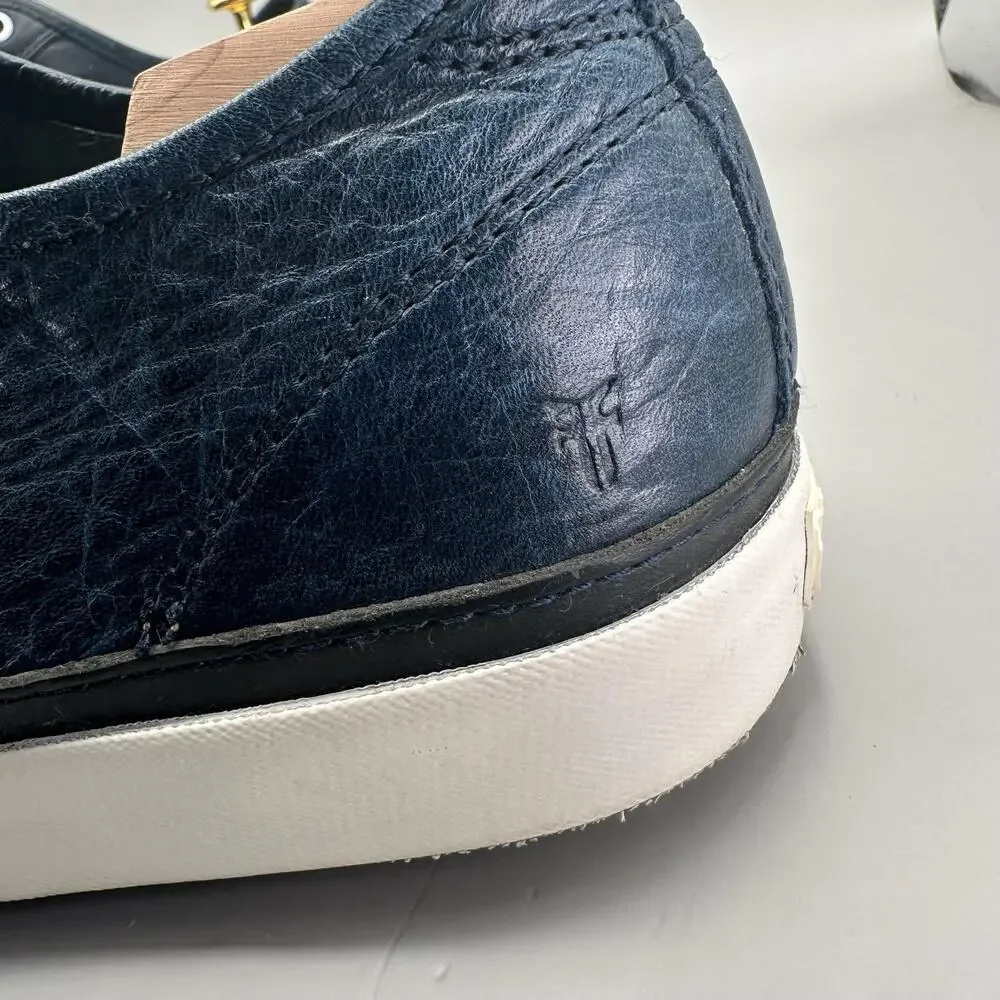 Frye Greene Low Shoes Mens Size 12 Navy Blue Leather Casual Sneakers 3481142-NVY